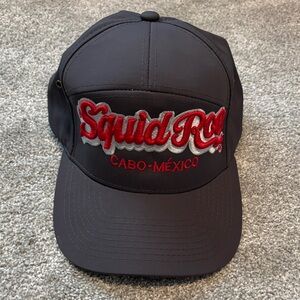 Squid Roe Cabo México Embroidered Trucker Hat -  Charcoal Grey & Red
